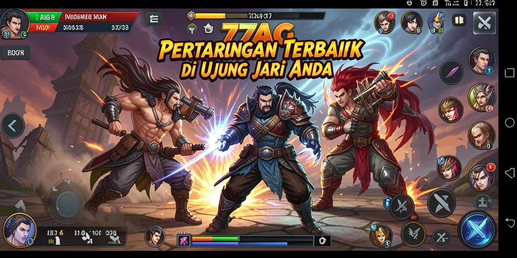 Tampilan pertarungan epik dalam game Fighting 77AG.