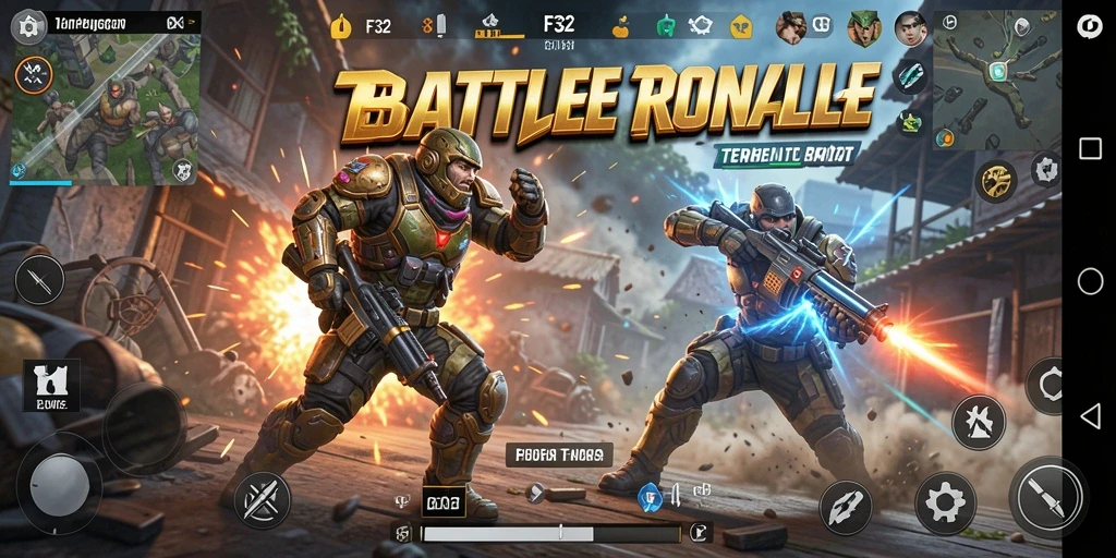 Tampilan gameplay F32 yang mendebarkan dalam pertarungan Battle Royale.