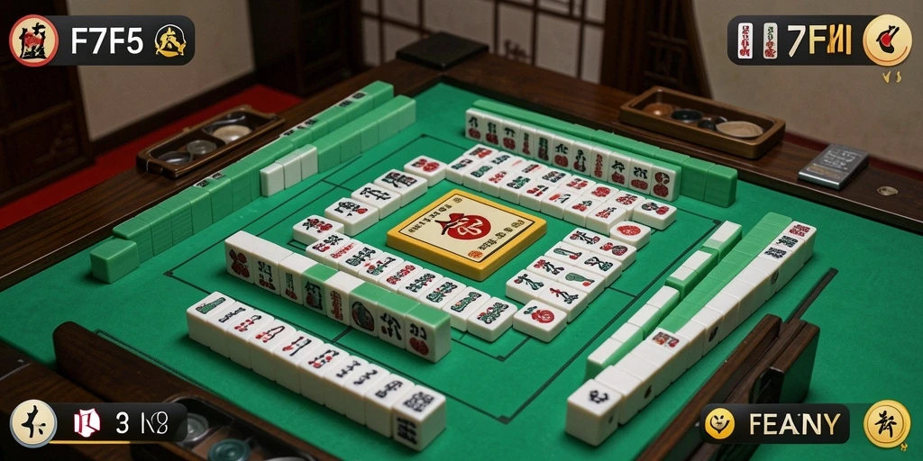Screenshot gameplay F7F7 yang menunjukkan aksi mencocokkan batu Mahjong.