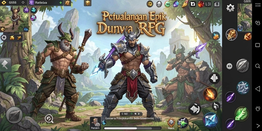 Screenshot G668 menampilkan aksi seru dalam pertarungan RPG.