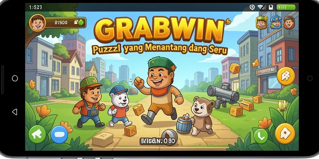 Tampilan gameplay GRABWIN dengan teka-teki yang menarik.