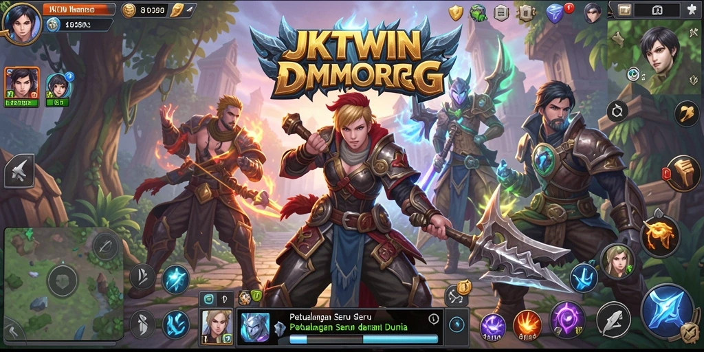 Tampilan gameplay epik di dunia JKTWIN yang luas.
