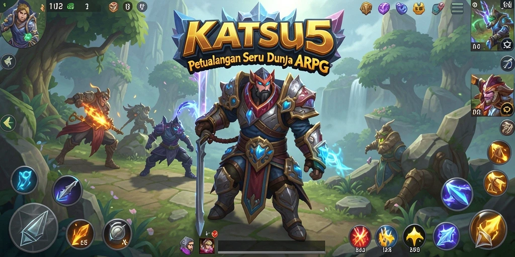 Screenshot KATSU5 menampilkan aksi seru dalam pertempuran ARPG.