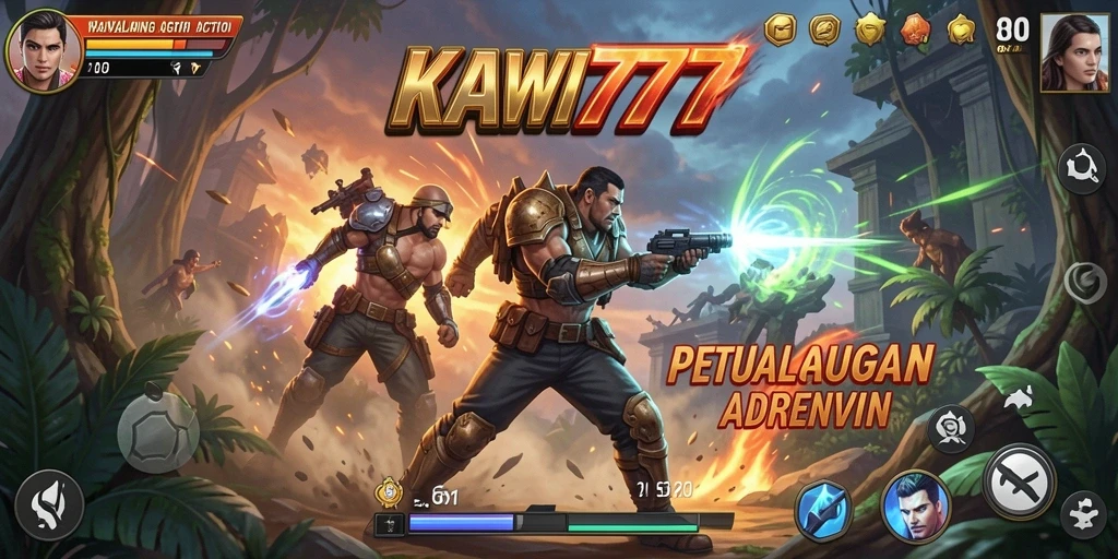 Tampilan aksi mendebarkan dari gameplay KAWI777 dengan karakter beragam.