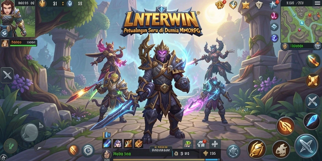 Tampilan gameplay LNTERWIN yang epik dan menawan.