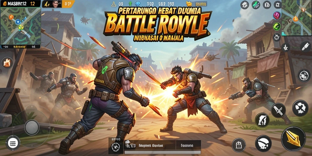 Tampilan gameplay MASBRO12 dengan aksi pertempuran yang mendebarkan.