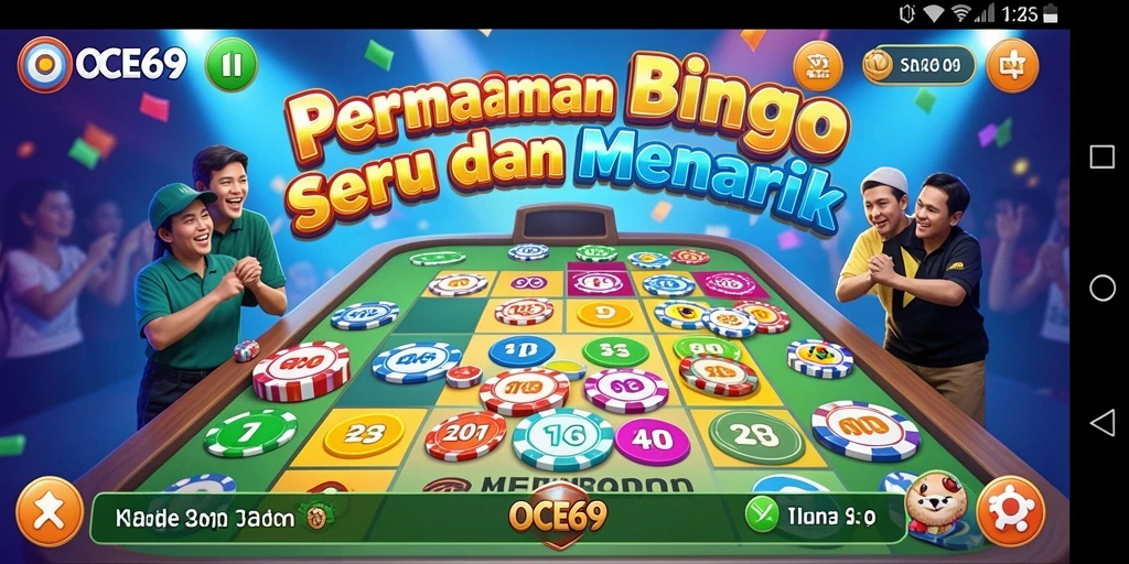 Tampilan gameplay seru OCE69 yang menampilkan momen seru Bingo.