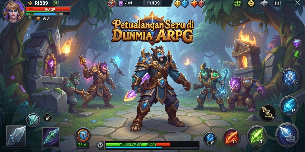 Tampilan gameplay RI889 yang mengasyikkan dengan pertarungan seru dan petualangan.