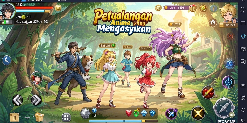 Tangkapan layar menampilkan aksi gameplay seru di dalam dunia Anime.