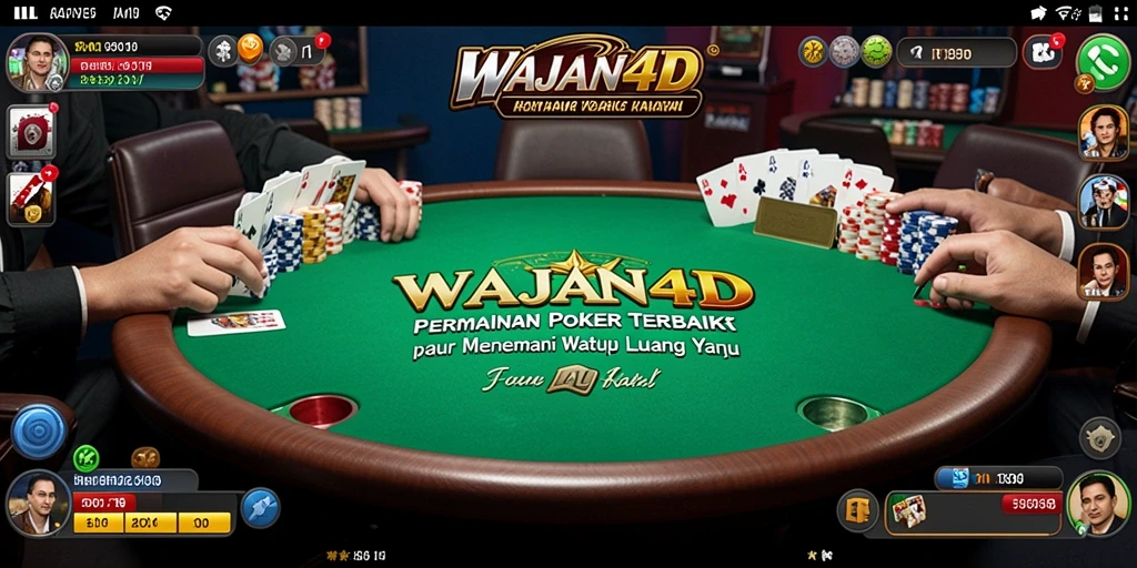 Screenshot gameplay WAJAN4D menunjukkan aksi poker yang mendebarkan.