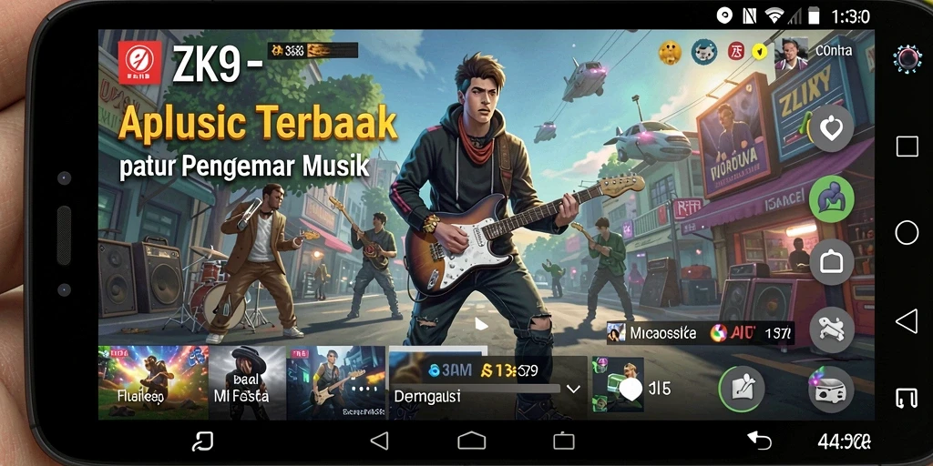 Tampilan gameplay ZK9 yang seru dengan lagu-lagu menyenangkan.